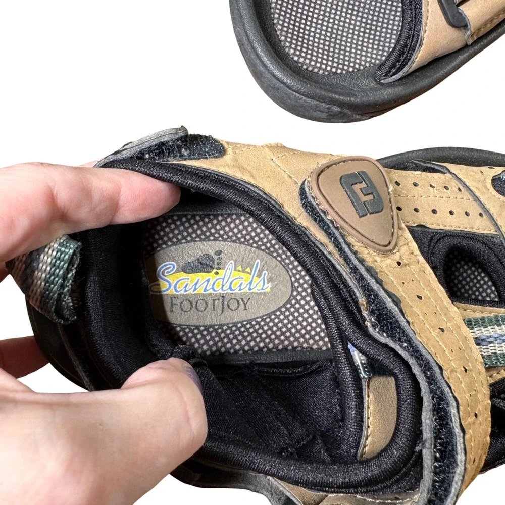 FootJoy Golf Sandals Mens 6 M Tan Brown Adjustable Straps 48786 Spikeless